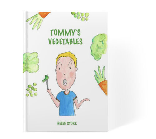 Mock up of Tommy's Vegetables book